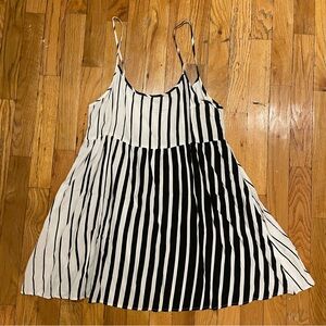 American Apparel Striped Black & White Babydoll Dress